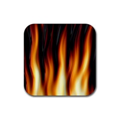 Dark Flame Pattern Rubber Coaster (square)  by Nexatart