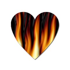 Dark Flame Pattern Heart Magnet by Nexatart