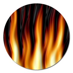 Dark Flame Pattern Magnet 5  (round) by Nexatart