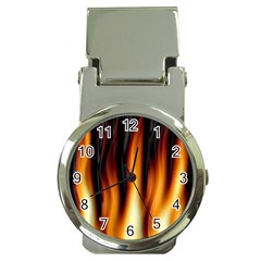 Dark Flame Pattern Money Clip Watches by Nexatart