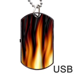 Dark Flame Pattern Dog Tag Usb Flash (one Side) by Nexatart