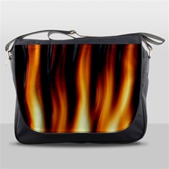 Dark Flame Pattern Messenger Bags by Nexatart