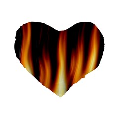 Dark Flame Pattern Standard 16  Premium Heart Shape Cushions by Nexatart