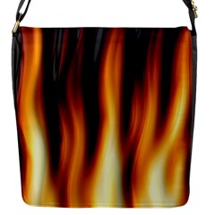 Dark Flame Pattern Flap Messenger Bag (s) by Nexatart