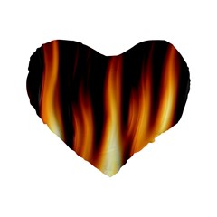 Dark Flame Pattern Standard 16  Premium Flano Heart Shape Cushions by Nexatart