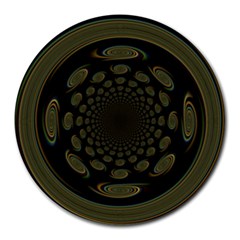 Dark Portal Fractal Esque Background Round Mousepads by Nexatart