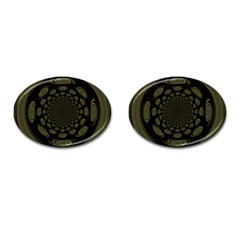 Dark Portal Fractal Esque Background Cufflinks (oval) by Nexatart