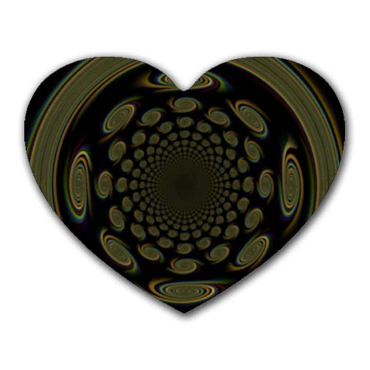 Dark Portal Fractal Esque Background Heart Mousepads