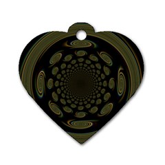 Dark Portal Fractal Esque Background Dog Tag Heart (one Side) by Nexatart