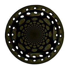 Dark Portal Fractal Esque Background Ornament (round Filigree) by Nexatart