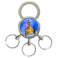 Winter Church 3-ring Key Chains by Nexatart