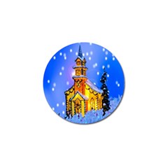 Winter Church Golf Ball Marker by Nexatart