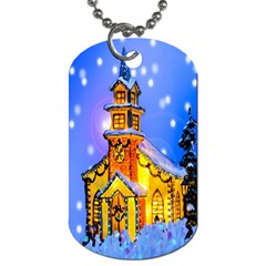 Winter Church Dog Tag (two Sides) by Nexatart