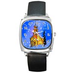 Winter Church Square Metal Watch Front