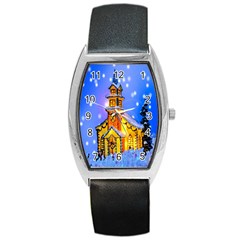 Winter Church Barrel Style Metal Watch by Nexatart