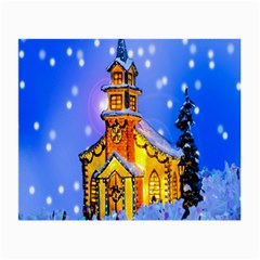 Winter Church Small Glasses Cloth by Nexatart