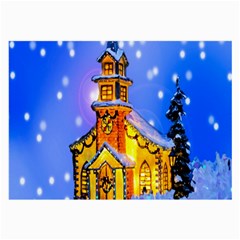 Winter Church Large Glasses Cloth (2-side) by Nexatart