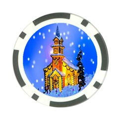 Winter Church Poker Chip Card Guard by Nexatart