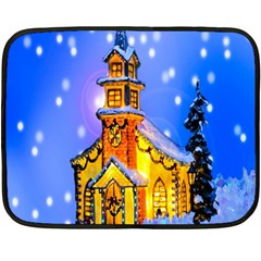 Winter Church Double Sided Fleece Blanket (mini)  by Nexatart