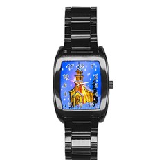 Winter Church Stainless Steel Barrel Watch by Nexatart