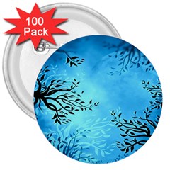 Blue Night Portrait Background 3  Buttons (100 Pack)  by Nexatart