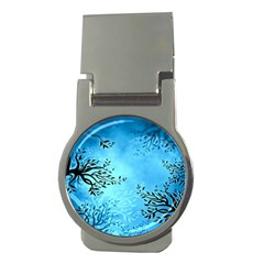 Blue Night Portrait Background Money Clips (round)  by Nexatart