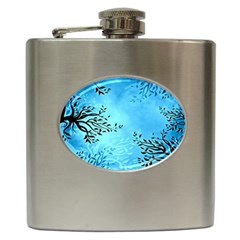 Blue Night Portrait Background Hip Flask (6 Oz) by Nexatart