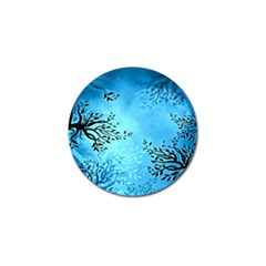 Blue Night Portrait Background Golf Ball Marker by Nexatart