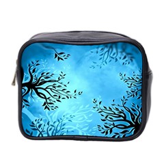 Blue Night Portrait Background Mini Toiletries Bag 2-side by Nexatart