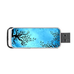 Blue Night Portrait Background Portable Usb Flash (two Sides) by Nexatart