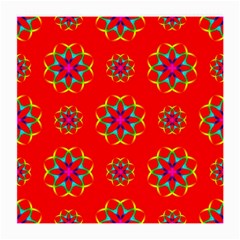 Rainbow Colors Geometric Circles Seamless Pattern On Red Background Medium Glasses Cloth by Nexatart