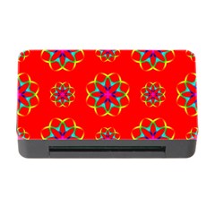 Rainbow Colors Geometric Circles Seamless Pattern On Red Background Memory Card Reader With Cf by Nexatart