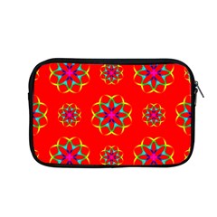 Rainbow Colors Geometric Circles Seamless Pattern On Red Background Apple Macbook Pro 13  Zipper Case by Nexatart