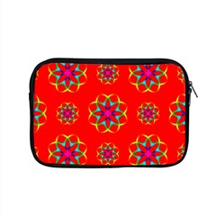 Rainbow Colors Geometric Circles Seamless Pattern On Red Background Apple Macbook Pro 15  Zipper Case by Nexatart