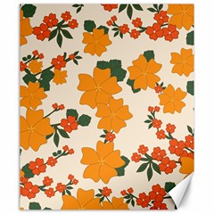 Vintage Floral Wallpaper Background In Shades Of Orange Canvas 20  X 24   by Nexatart