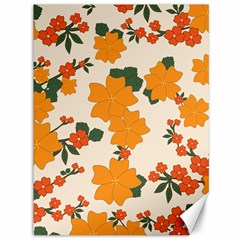 Vintage Floral Wallpaper Background In Shades Of Orange Canvas 36  X 48   by Nexatart