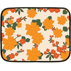 Vintage Floral Wallpaper Background In Shades Of Orange Fleece Blanket (mini) by Nexatart