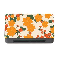 Vintage Floral Wallpaper Background In Shades Of Orange Memory Card Reader With Cf by Nexatart