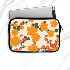 Vintage Floral Wallpaper Background In Shades Of Orange Apple Ipad Mini Zipper Cases by Nexatart