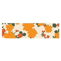 Vintage Floral Wallpaper Background In Shades Of Orange Satin Scarf (oblong) by Nexatart