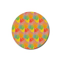 Birthday Balloons Rubber Round Coaster (4 Pack)  by Nexatart