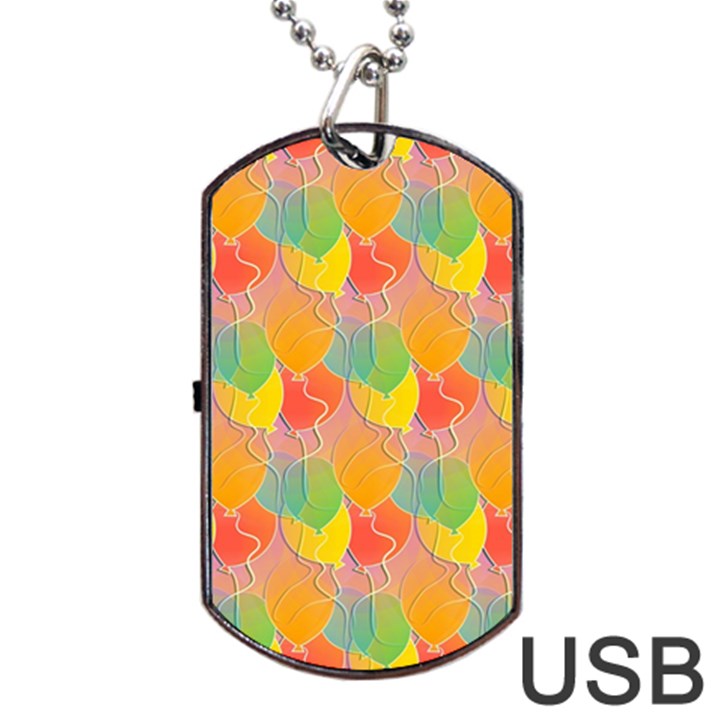 Birthday Balloons Dog Tag USB Flash (One Side)