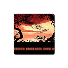 Autumn Song Autumn Spreading Its Wings All Around Square Magnet by Nexatart