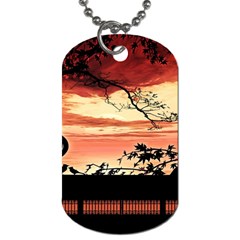 Autumn Song Autumn Spreading Its Wings All Around Dog Tag (one Side) by Nexatart