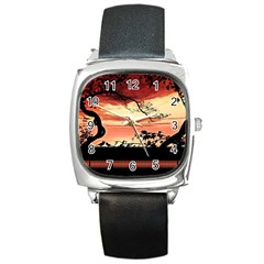 Autumn Song Autumn Spreading Its Wings All Around Square Metal Watch by Nexatart