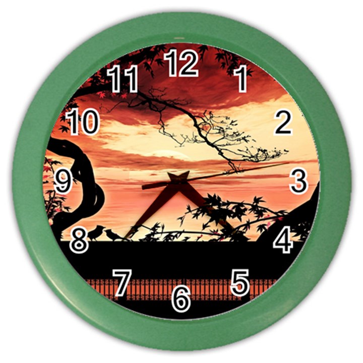 Autumn Song Autumn Spreading Its Wings All Around Color Wall Clocks