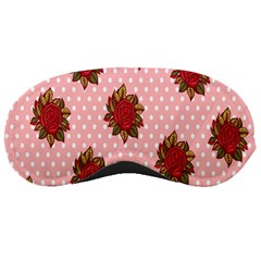 Pink Polka Dot Background With Red Roses Sleeping Masks by Nexatart