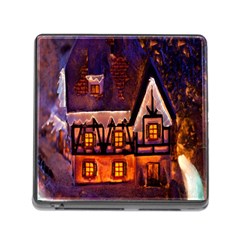 House In Winter Decoration Memory Card Reader (square) by Nexatart