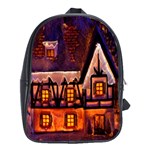 House In Winter Decoration School Bags (XL)  Front