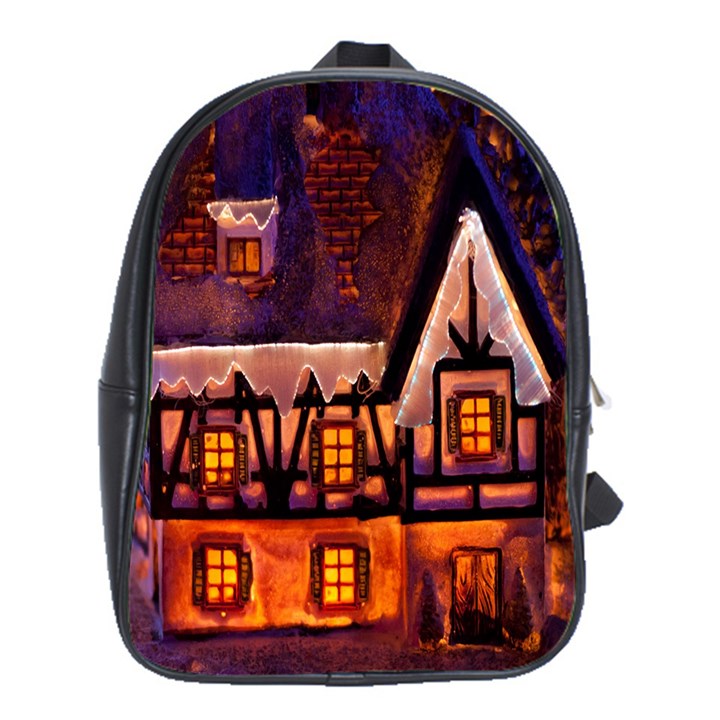 House In Winter Decoration School Bags (XL) 